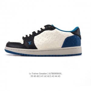 公司级 路易威登 Louis Vuitton Lv路易威登板鞋 时尚运动鞋潮厚底增高男鞋。舒适防滑底和百搭性霸屏整个时尚娱乐圈，细节调整完美主义！采用柔软皮革拼