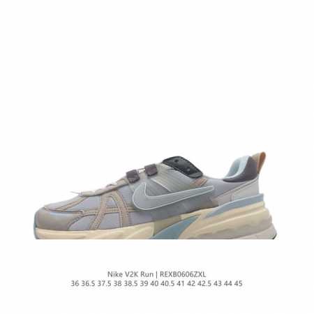 Nike 耐克 V2K Run 减震防滑 复古低帮跑步鞋 超火复古跑鞋，采用太空革组合呼吸网眼布鞋面材质，搭载正确4层组合底模，嵌入tpu加固稳定模块,双层md - 点击图像关闭