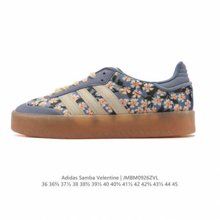 Adidas 阿迪达斯 男女款运动鞋 三叶草Samba Velentine 休闲鞋 德训鞋 复古板鞋经典运动鞋。一款阿迪达斯的Samba面包鞋，该鞋具有厚实的用 - 点击图像关闭