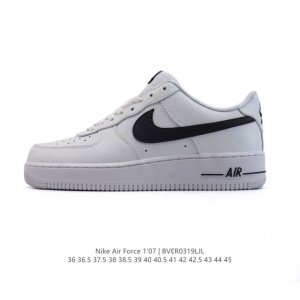 100 耐克 Nike Air Force 1 '07 Low 空军一号含气垫 小白鞋 低帮百搭厚底增高休闲运动板鞋。柔软、弹性十足的缓震性能和出色的中底设计，