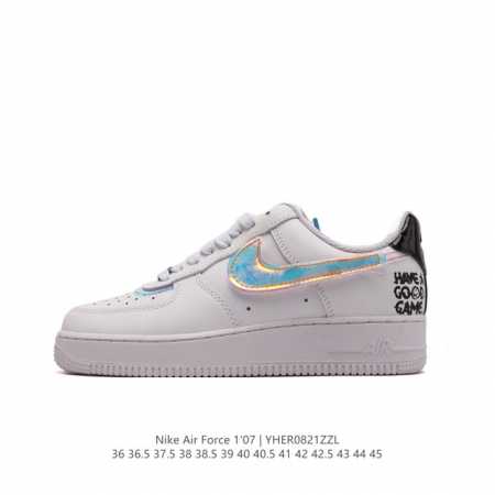 耐克 Nike Air Force 1 '07 Low 空军一号含气垫 低帮百搭厚底增高休闲运动板鞋。柔软、弹性十足的缓震性能和出色的中底设计，横跨复古与现代的 - 点击图像关闭