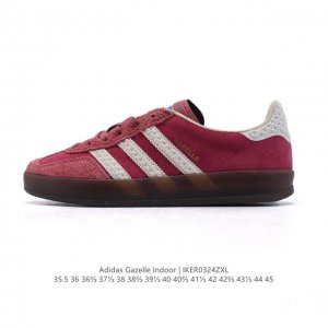 160 阿迪达斯 Adidas Originals Gazelle Indoor复古三叶草防滑透明橡胶板鞋经典运动鞋。这款经典鞋,忠于原版设计,缀撞色三条纹和鞋
