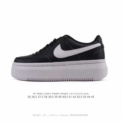 Nike耐克新款Nike Court Vision Alta Ltr 厚底增高运动休闲板鞋。时尚设计，巧妙融合皮革材质搭配加高鞋底。出众篮球鞋外观搭配柔软鞋舌，