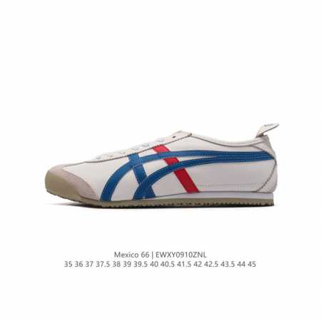 纯原版本 头层皮 Asics 亚瑟士 男女鞋真标半码制 日产经典老牌-鬼塚虎 Onitsuka Tiger Mexico 66经典墨西哥系列复古经典百搭板鞋休闲 - 点击图像关闭