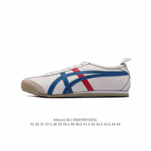 纯原版本 头层皮 Asics 亚瑟士 男女鞋真标半码制 日产经典老牌-鬼塚虎 Onitsuka Tiger Mexico 66经典墨西哥系列复古经典百搭板鞋休闲