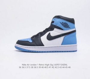 耐克 Nike Air Jordan 1 Retro High Og 乔丹一代篮球鞋复刻运动鞋 皮面高帮板鞋的设计灵感源自运动夹克 带你重温入选球队时刻 采用经