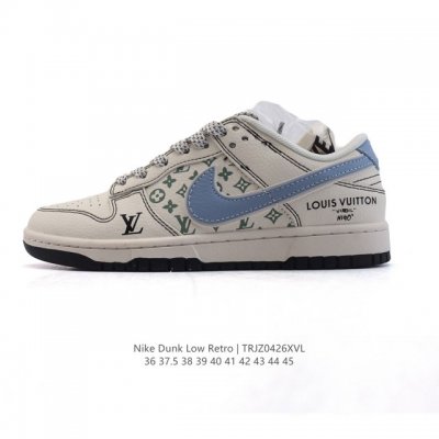 公司级 耐克 Nike Dunk Low Retro 运动鞋复古板鞋 路易威登联名。作为 80 年代经典篮球鞋款，起初专为硬木球场打造，后来成为席卷街头的时尚标