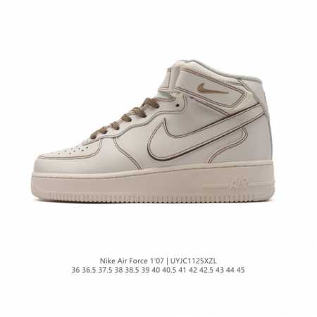 公司级 耐克 Nike Air Force 1 ‘07 空军一号 Af1 中帮魔术贴百搭休闲运动板鞋。Nike Air Force 1 '07 Mid 空军一号 - 点击图像关闭
