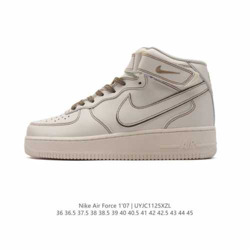公司级 耐克 Nike Air Force 1 ‘07 空军一号 Af1 中帮魔术贴百搭休闲运动板鞋。Nike Air Force 1 '07 Mid 空军一号