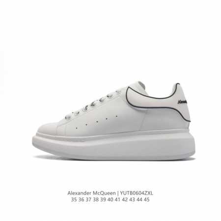 Alexandermcqueen 亚历山大 麦昆mcq 运动小白鞋厚底增高闪尾光滑牛皮平底鞋休闲鞋 时尚女板鞋潮运动鞋 ，火爆到大街小巷无人不知，无人不晓的境界 - 点击图像关闭
