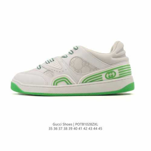 特价原价430元 Gucci 25新款板鞋男女运动鞋德训鞋春季轻便系带透气情侣鞋休闲软底小白鞋透气蕾丝皮革拼接休闲德训 低帮 时尚板鞋，德训鞋的版型大家都知道