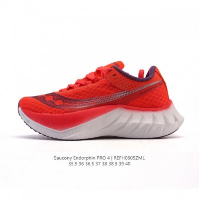 新品公司级 Saucony索康尼Endorphinpro啡鹏4陆地速鲨竞速碳板运动训练跑鞋 舒适百搭 网布减震透气支撑 低帮 碳板跑步鞋Saucony索康尼En