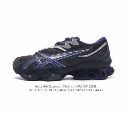 Asics 亚瑟士 Gel-Quantum Kinetic 男女士复古休闲运动鞋厚底增高老爹鞋。Asics Gel-Quantum Kinetic 运动鞋，网眼 - 点击图像关闭