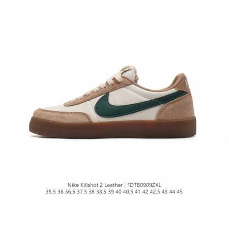 耐克板鞋 生胶米白 复古板鞋j.Crew X Nike 联名 Killshot Ii Leather 男女休闲复古运动鞋。采用米白色皮革制作鞋身，大号swoos - 点击图像关闭
