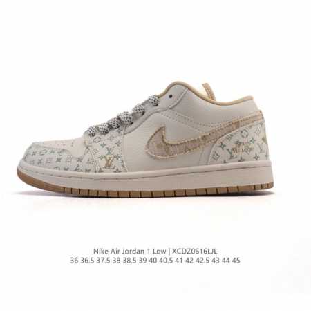 特价 耐克 乔丹Air Jordan 1 Low Aj1 乔1 乔丹1代Aj1 低帮复古文化休闲运动篮球鞋 路易威登联名。从1985 年面世的元年款汲取设计灵感 - 点击图像关闭