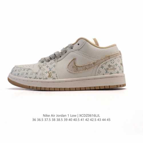 特价 耐克 乔丹Air Jordan 1 Low Aj1 乔1 乔丹1代Aj1 低帮复古文化休闲运动篮球鞋 路易威登联名。从1985 年面世的元年款汲取设计灵感