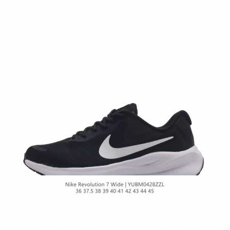 耐克 Nike Revolution 7 Wide 公路跑步鞋 宽版 厚底增高老爹鞋透气网面运动鞋。采用柔软缓震设计，具有出色支撑力，为你开启跑步新境界。这款公 - 点击图像关闭