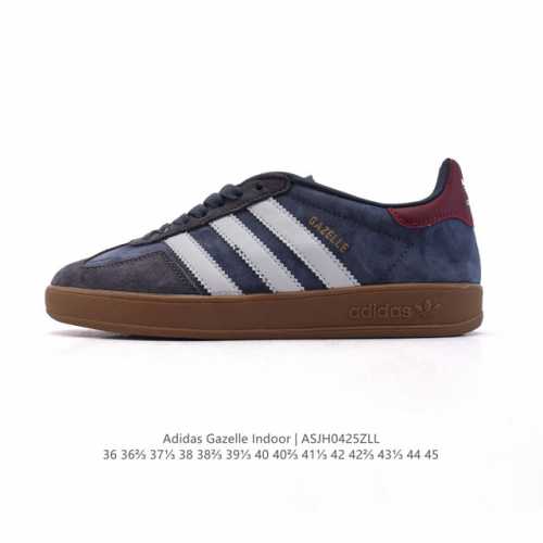 公司级 阿迪达斯 Adidas Originals Gazelle Indoor复古三叶草防滑透明橡胶板鞋经典运动鞋。这款经典鞋,忠于原版设计,缀撞色三条纹和鞋