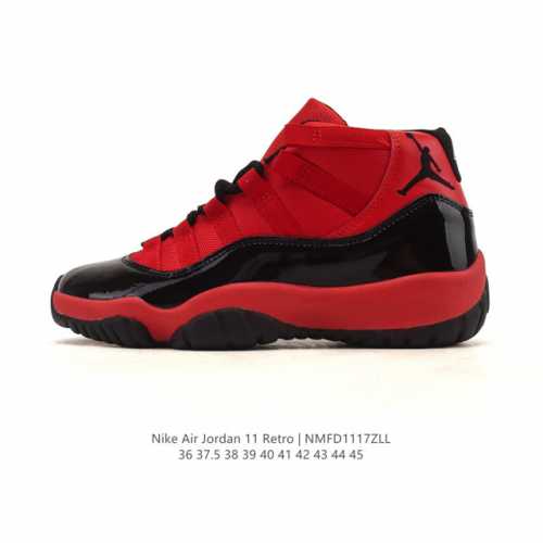 耐克乔丹11代 Nike Air Jordan 11 Retro 复刻男女运动鞋 Aj11代经典设计，深受球员与球迷喜爱。Jordan 乔丹 采用漆皮牛培革鞋面