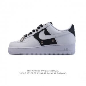160 耐克 Nike Air Force 1 '07 Low 2025新年新款 空军一号含气垫 小白鞋 低帮百搭厚底增高休闲运动板鞋。柔软、弹性十足的缓震性能