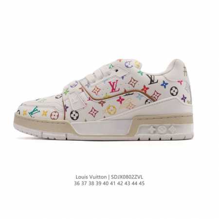 特价 路易威登 Louis Vuitton Lv路易威登板鞋 时尚运动鞋潮厚底增高男女鞋。舒适防滑底和百搭性霸屏整个时尚娱乐圈，细节调整完美主义！采用柔软皮革拼 - 点击图像关闭