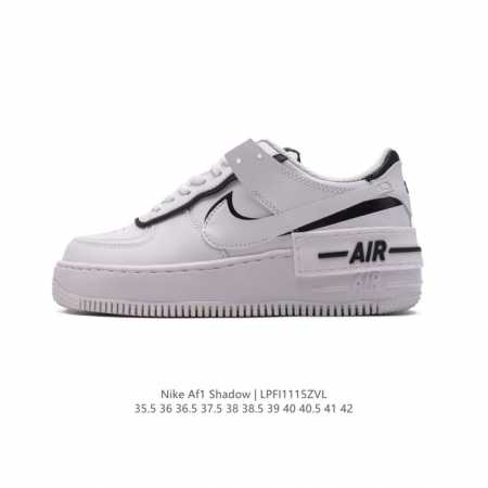 公司级 Nike 耐克低帮板鞋 空军一号 Af1马卡龙 Af1厚底增高百搭运动板鞋 Nike Air Force 1 “Shadow” 造型设计上与 Sacai - 点击图像关闭