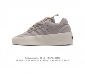 阿迪达斯联名 Fog Fear Of God X Adidas Athletics 86 Lo 复古厚底板鞋。一眼就看得出来敬畏上帝风格，鞋面中用了质感拉满的皮