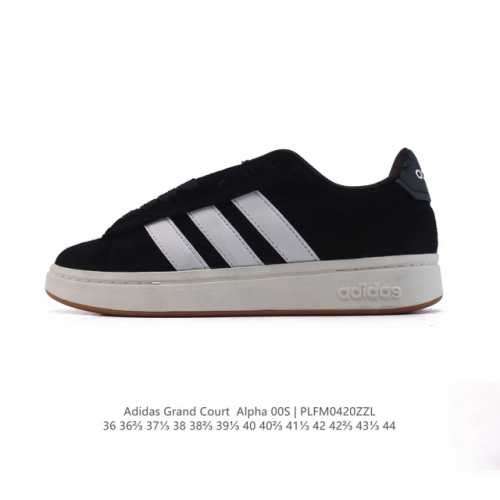 新品 阿迪达斯 Adidas男女Grand Court Alpha 00S网球鞋 舒适百搭小白鞋 防滑耐磨 低帮 板鞋 阿迪达斯中性四季款网球训练鞋 Jr054