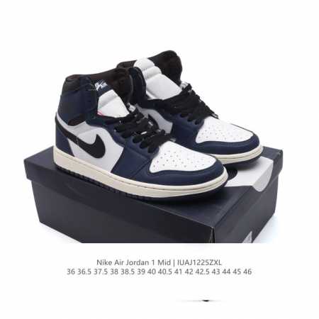 二层皮 耐克 Nike Air Jordan 1 Mid 男女子篮球鞋时尚轻盈板鞋aj1乔1运动鞋 乔丹一代 高帮复古休闲篮球鞋 。Air Jordan 1 M - 点击图像关闭
