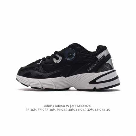 公司级Adidas Original Astir 耐磨复古运动休闲鞋 鞋款灵感来自2000年代的跑步款式 鞋面和超大号孔眼进行更新复古色系搭配经典配色 线条贯穿 - 点击图像关闭