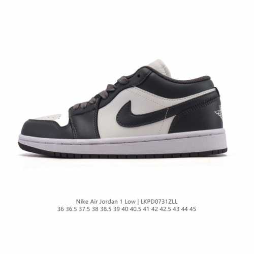 真标 耐克 乔丹Air Jordan 1 Low Aj1 乔1 乔丹1代Aj1 低帮复古文化休闲运动篮球鞋。从1985 年面世的元年款汲取设计灵感，采用简洁大方