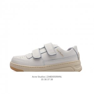 欧阳娜娜同款acne Studios 2023早春新款笑脸魔术贴小白鞋 经典又新仪 魔术贴休闲鞋 一眼就种草的小白鞋 无敌好搭配不挑季节不挑穿搭一双鞋就ok 魔
