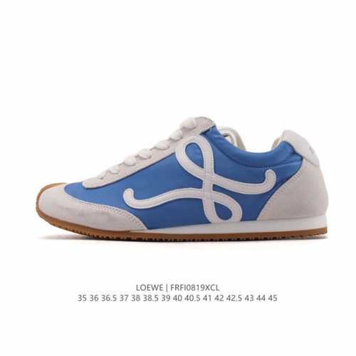 公司级 Loewe 罗意威 Ballet Runner 皮革织物拼接 简约圆头 系带 低帮 运动休闲鞋这双鞋是Loewe新发布的Ballet Runner 2.