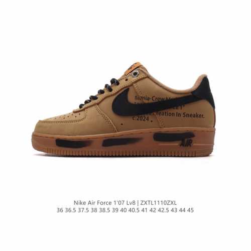 耐克 Nike Air Force 1 '07 Low 空军一号含气垫 低帮百搭厚底增高休闲运动板鞋。柔软、弹性十足的缓震性能和出色的中底设计，横跨复古与现代的