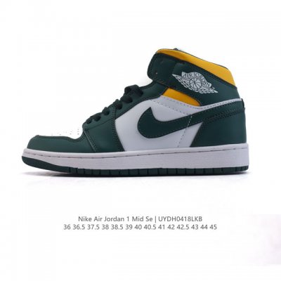 耐克 Nike Air Jordan 1 Mid 男女子篮球鞋时尚轻盈板鞋Aj1乔1运动鞋 乔丹一代 高帮复古休闲篮球鞋 Air Jordan 1 Mid 搭载