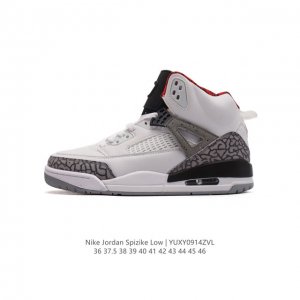 耐克 Nike Jordan Spizike Low 经典爆裂纹复古运动篮球鞋！全新低帮造型吸睛！整双鞋在融合了 Air Jordan 经典鞋款中的标志性元素之