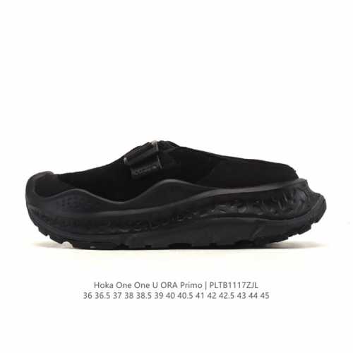 公司级 Hoka One One Ora primo 一脚蹬男女厚底运动休闲舒缓鞋 包头凉拖鞋 秋冬款Hoka Ora primo粗鞋带加棉厚底时尚舒适运动拖鞋