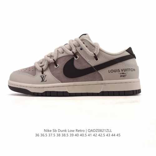 特价 真标 耐克 Nike Sb Dunk Low Pro 男女款运动鞋复古板鞋 解构绑带 双鞋带。采用柔软皮革鞋面，经久耐穿，塑就如元年款 Dunk 般的复古