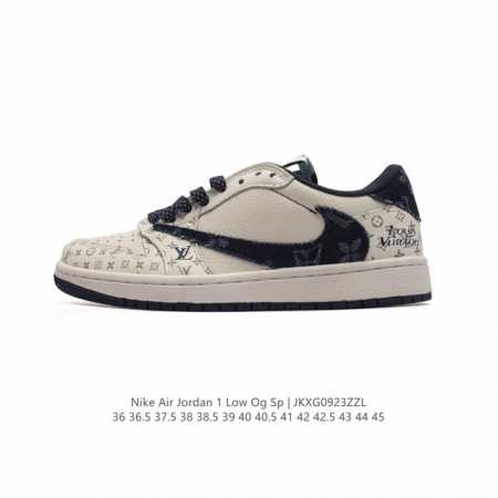 真标 耐克 Nike Air Jordan 1 Low Og Sp Military Blue Aj1乔1 倒勾 路易威登联名 低帮篮球鞋 Aj1 乔丹1代 A - 点击图像关闭