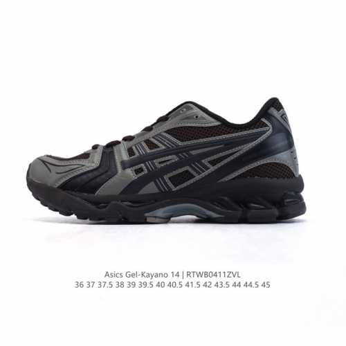 真标 亚瑟士 Asics Gel-Kayano 14 运动休闲透气专业缓震慢跑鞋。采用工程弹性双层再生网格密度鞋面材质，后跟3D可视Gel缓震乳胶物料，升级Ff