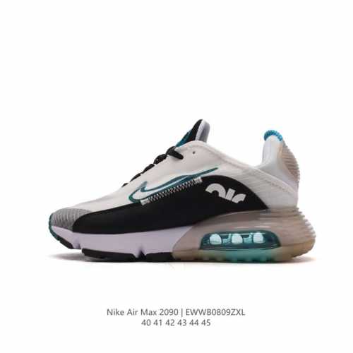 nike 耐克 采用轻质透气纤维革及牛津布面料鞋面材质，打造独立可视气窗气垫缓震全新耐克nike Air Max 2090 White Black Red De