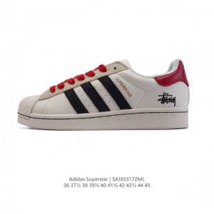 220 【公司级】阿迪达斯 Adidas Superstar 三叶草经典贝壳头系列 新款休闲板鞋潮流男女士运动鞋 。鞋面柔软皮革材质 标志性的贝壳鞋头，锯齿三条