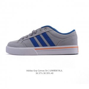 Adidas 阿迪达斯 Gvp Canvas Str 女鞋 网球文化鞋 校园板鞋 低帮系带 帆布鞋 三叶草运动鞋，是一款结合了网球鞋和篮球鞋特点的运动鞋，适合在