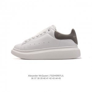 特价 Alexandermcqueen 亚历山大 麦昆mcq 运动小白鞋厚底增高闪尾光滑牛皮平底鞋休闲鞋 时尚男女板鞋潮运动鞋 ，火爆到大街小巷无人不知，无人不