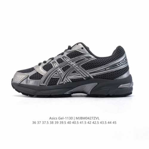 Asics 亚瑟士 新款情侣健步减震复古鞋Gel- 男女时尚透气运动潮流耐磨休闲鞋 选用网眼与皮革相接，复古而富有层次感。网布搭配金属感线条，虎爪 Logo 加