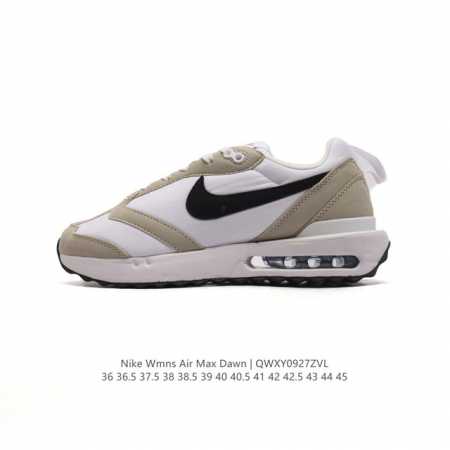 耐克 Nike Air Max Dawn 黎明系列 低帮气垫百搭休闲运动慢跑鞋，从配色上彰显出浓厚的复古气质。最大的亮点当属鞋型设计上加入结构元素，汲取1984 - 点击图像关闭