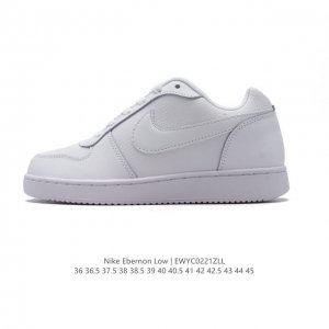 耐克Nike Ebernon Low男女子简版空军复古休闲板鞋运动休闲鞋。采用合成革鞋面，方便清洗，搭配侧面与后跟处的品牌标识，低鞋口设计，赋予脚踝灵活感受，选