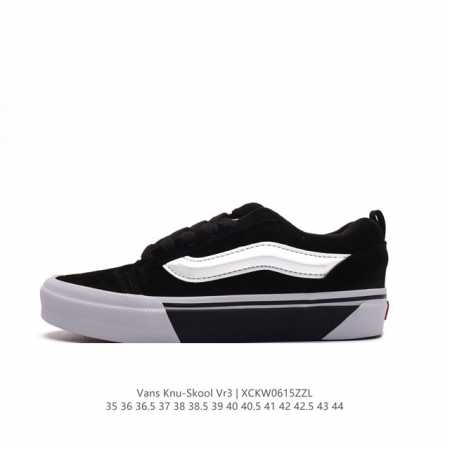 万斯 Vans Classics Knu Skool 休闲运动板鞋，Vans联名超火的土豆鞋，复古经典，鞋头放大、包边上移加厚、鞋舌加厚。Vans Classi - 点击图像关闭