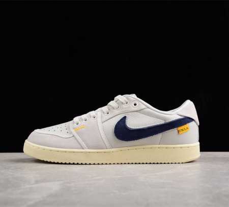 Uion La X Air Jordan Aj1 Ko Low 联名白灰 低帮复古篮球鞋 Dz4864-100 #选用皮革与麂皮材质进行设计 鞋侧 Swoo - 点击图像关闭