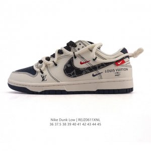 公司级 耐克 Nike Sb Dunk Low Pro 运动鞋复古板鞋 潮滑板鞋 解构绑带 双鞋带 路易威登联名。采用柔软皮革鞋面，经久耐穿，塑就如元年款 Du